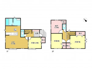 春日部市下蛭田、新築一戸建ての間取り画像です