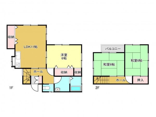 春日部市備後東、中古一戸建ての間取り画像です