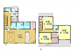 春日部市粕壁東、新築一戸建ての間取り画像です