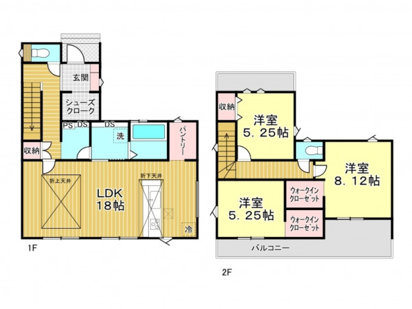 春日部市粕壁東、新築一戸建ての間取り画像です