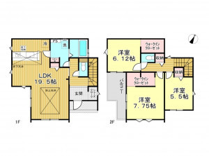 春日部市粕壁東、新築一戸建ての間取り画像です