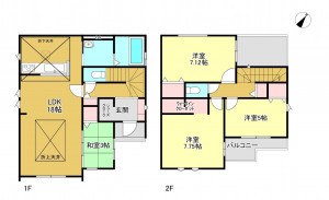 春日部市粕壁東、新築一戸建ての間取り画像です