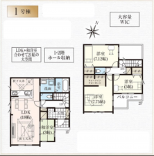 春日部市粕壁東、新築一戸建ての間取り画像です
