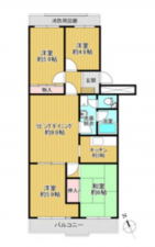 春日部市備後東、中古マンションの間取り画像です