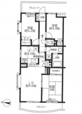 春日部市大沼、中古マンションの間取り画像です