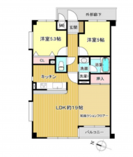 春日部市備後東、中古マンションの間取り画像です