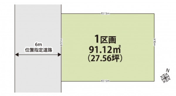春日部市備後東、土地の間取り画像です