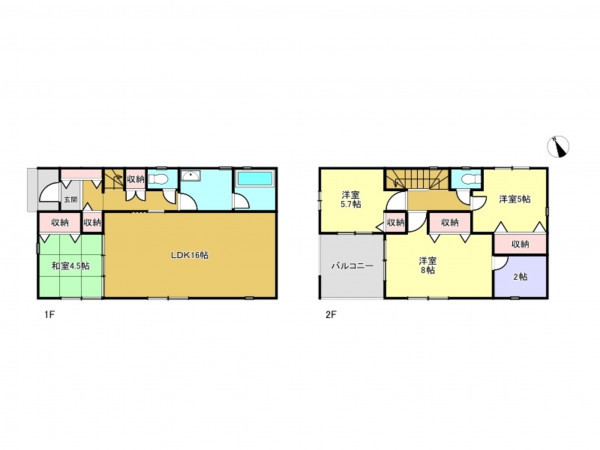 春日部市内牧、新築一戸建ての間取り画像です