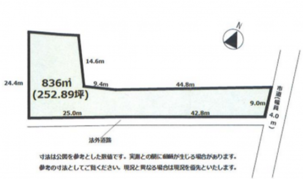 春日部市上柳、土地の間取り画像です