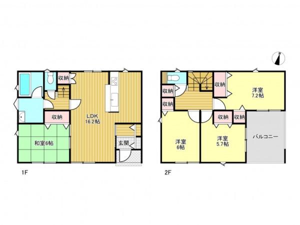 春日部市西金野井、新築一戸建ての間取り画像です