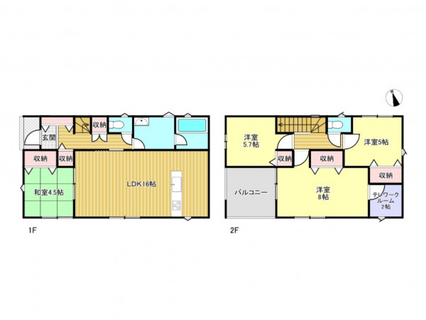 春日部市西金野井、新築一戸建ての間取り画像です