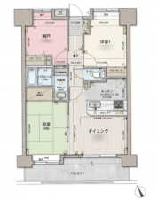 春日部市粕壁東、中古マンションの間取り画像です
