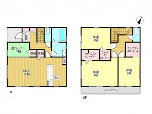 春日部市大沼、新築一戸建ての間取り画像です