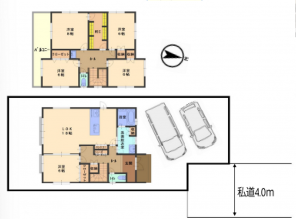 春日部市南、新築一戸建ての間取り画像です