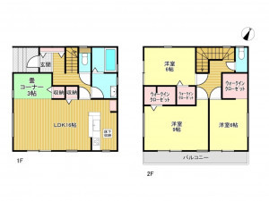 春日部市大沼、新築一戸建ての間取り画像です