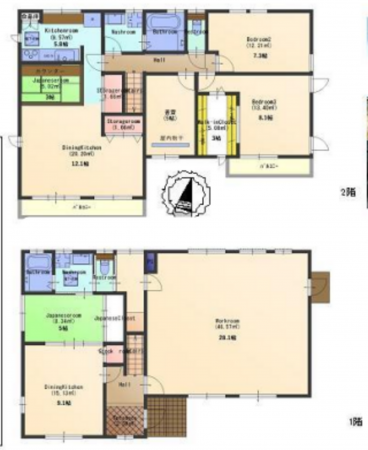 春日部市緑町、中古一戸建ての間取り画像です