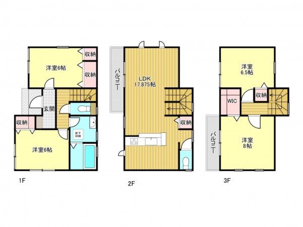 春日部市増富、中古一戸建ての間取り画像です