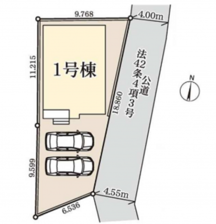 春日部市牛島、新築一戸建ての画像です