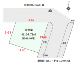 春日部市備後東、土地の間取り画像です