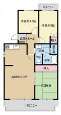 春日部市豊町、中古マンションの間取り画像です