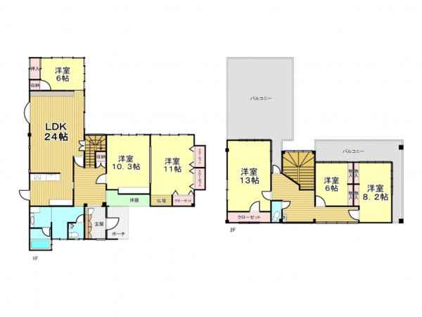 春日部市上蛭田、中古一戸建ての間取り画像です