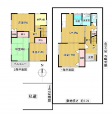 春日部市中央、中古一戸建ての間取り画像です