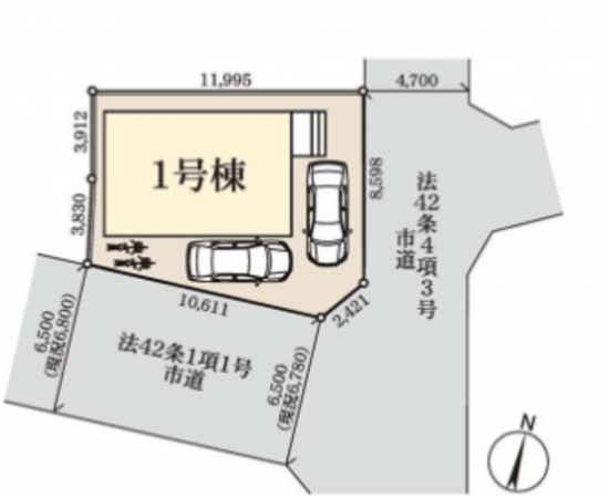 春日部市藤塚、新築一戸建ての画像です