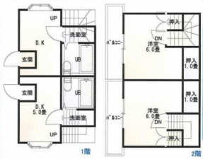 春日部市緑町、収益物件/アパートの間取り画像です