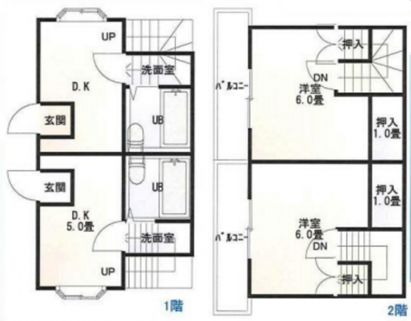 春日部市緑町、収益物件/アパートの間取り画像です