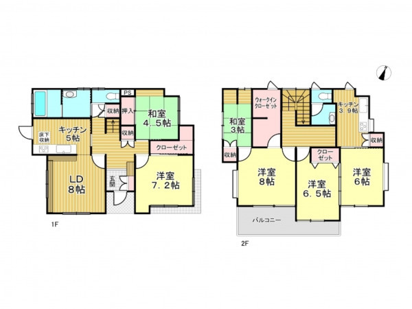 春日部市緑町、中古一戸建ての間取り画像です