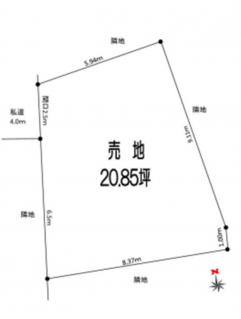春日部市南、土地の間取り画像です