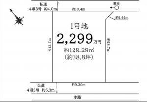 春日部市大畑、土地の間取り画像です