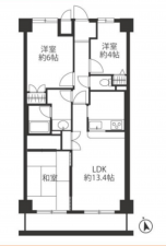 春日部市中央、中古マンションの間取り画像です