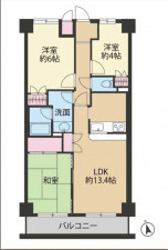 春日部市中央、中古マンションの間取り画像です