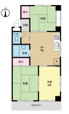 春日部市中央、中古マンションの間取り画像です