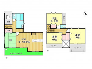 春日部市新宿新田、新築一戸建ての間取り画像です