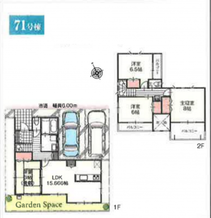 春日部市新宿新田、新築一戸建ての間取り画像です