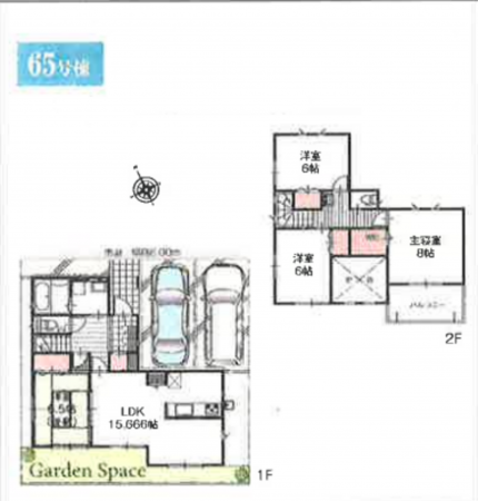 春日部市新宿新田、新築一戸建ての間取り画像です
