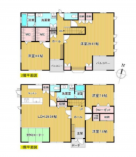 春日部市上柳、中古一戸建ての間取り画像です