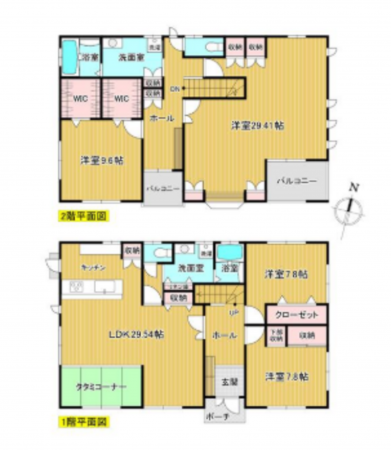 春日部市上柳、中古一戸建ての間取り画像です
