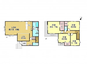 春日部市南、新築一戸建ての間取り画像です