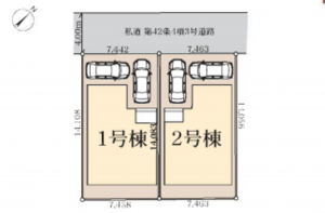 春日部市下蛭田、新築一戸建ての画像です