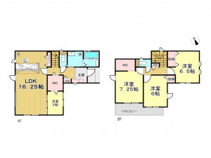 春日部市栄町、新築一戸建ての間取り画像です