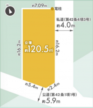 春日部市大枝、土地の間取り画像です