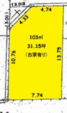 春日部市谷原新田、土地の間取り画像です