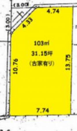 春日部市谷原新田、土地の間取り画像です