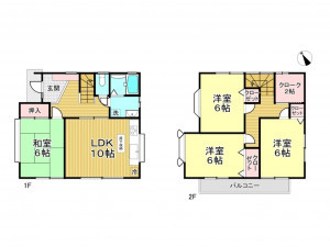 春日部市増富、中古一戸建ての間取り画像です