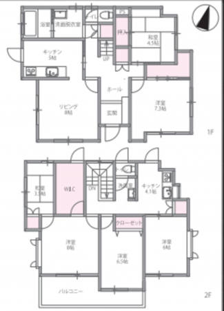 春日部市緑町、中古一戸建ての間取り画像です