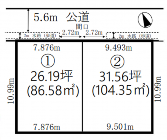 春日部市豊町、土地の間取り画像です