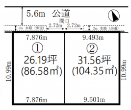 春日部市豊町、土地の間取り画像です